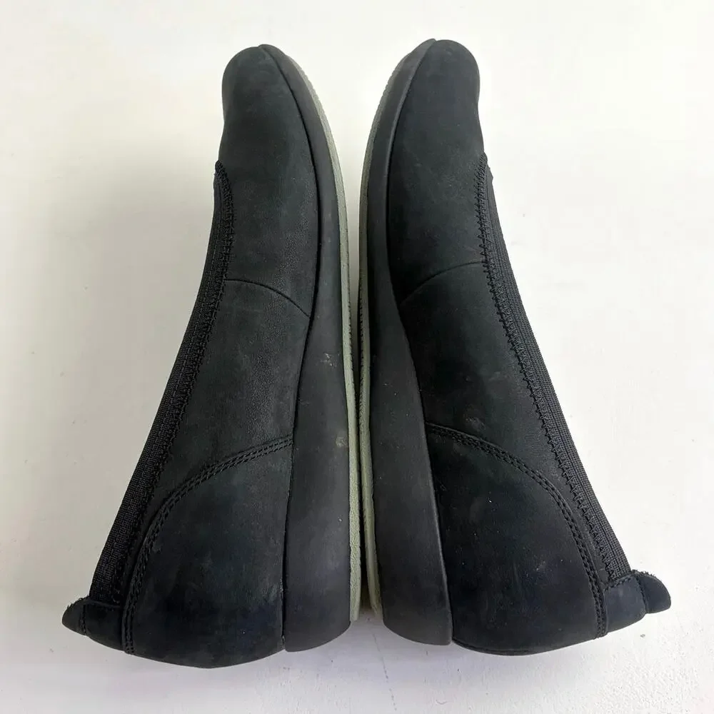 Dansko Kristen Black Comfort Wedge Round Toe Ballet Flats Water Resistant Sz 40